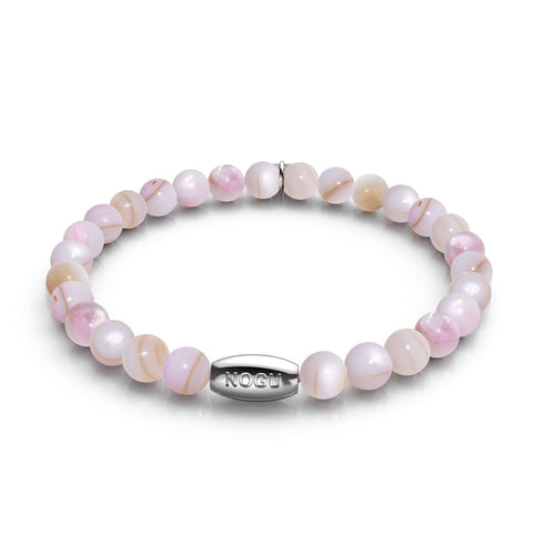 Marbled Blush x Silver | Abalone Bracelet